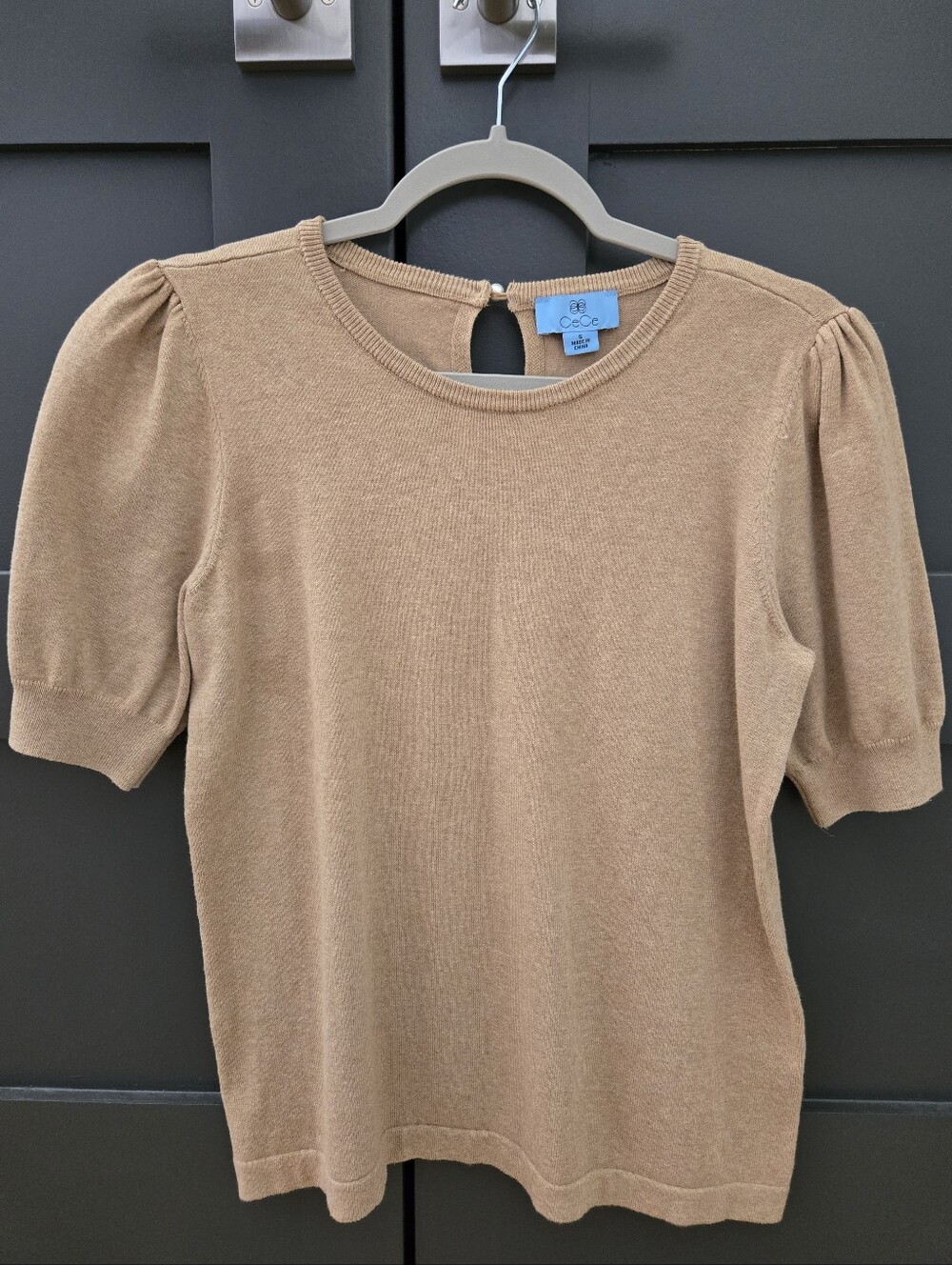 CeCe Puff Sleeve Knit Top